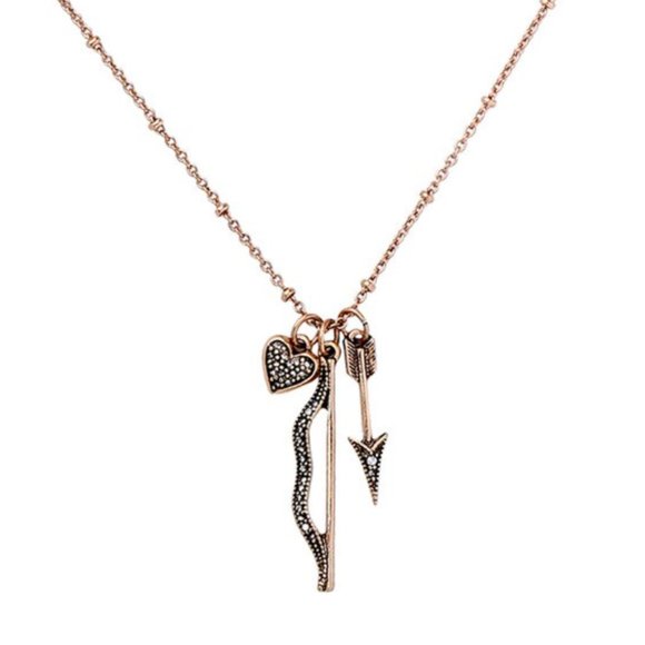 LiveChicStyle Jewelry - Cupid's Bow And Arrow Love Gold Necklace